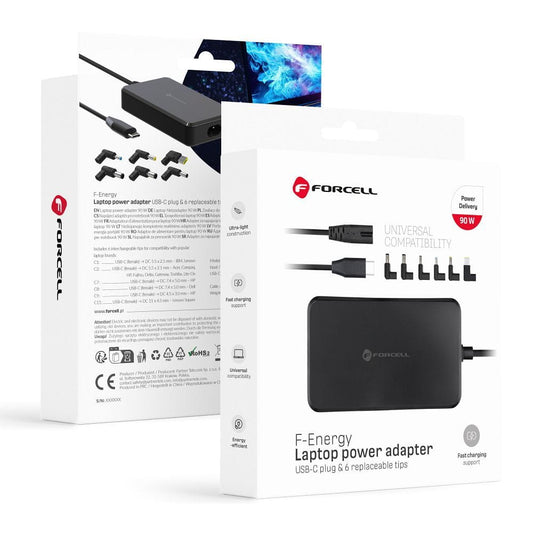 Punjač Forcell F-Energy E856, 90W, Crni