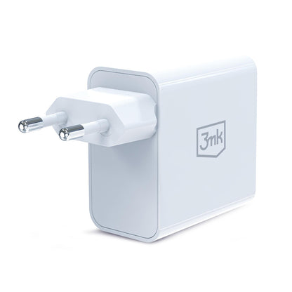 Punjač za mrežu 3MK FlowPower, 45W, 1 x USB-A - 1 x USB-C, Bela