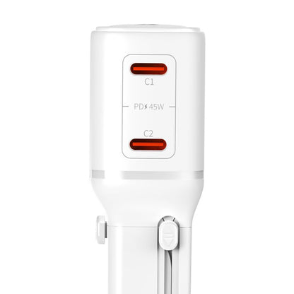 Mrežni punjač 3MK Globe Travel, 45W, 3A, 2 x USB-C, Bela