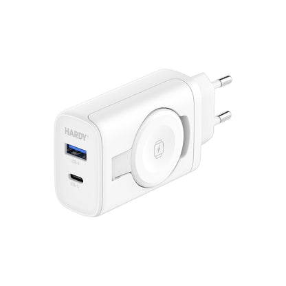 Punjač mreže 3MK Hardy 2in1, 33W, 3A, 1 x USB-A - 1 x USB-C, Beli