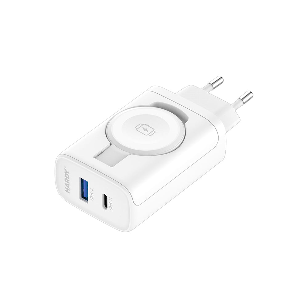 Punjač mreže 3MK Hardy 2in1, 33W, 3A, 1 x USB-A - 1 x USB-C, Beli