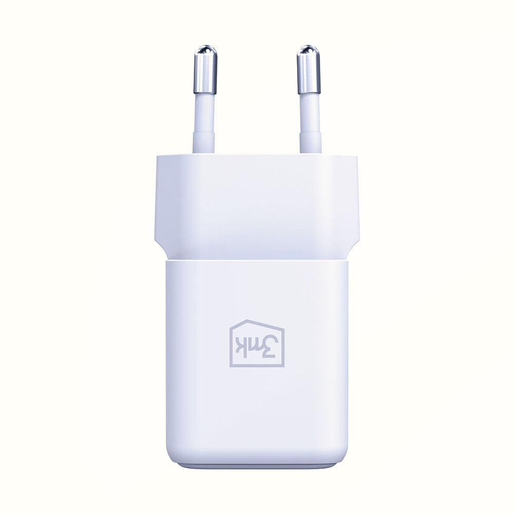Punjač mreže 3MK Hyper, 20W, 3A, 1 x USB-A - 1 x USB-C, Beli