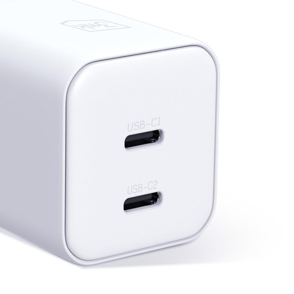 Mrežni punjač 3MK Hyper, 45W, 2 x USB-C, Bela