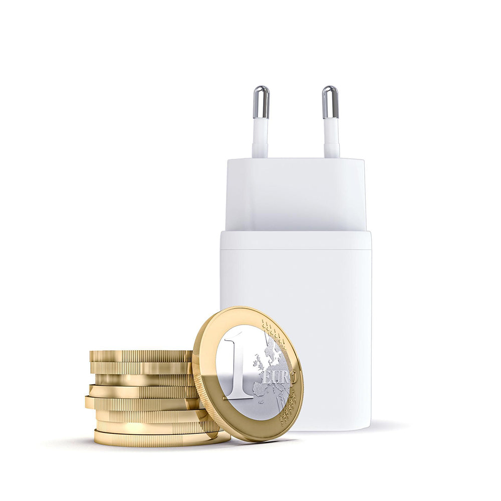 Mrežni punjač 3MK Hyper, 45W, 2 x USB-C, Bela