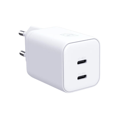 Mrežni punjač 3MK Hyper, 45W, 2 x USB-C, Bela