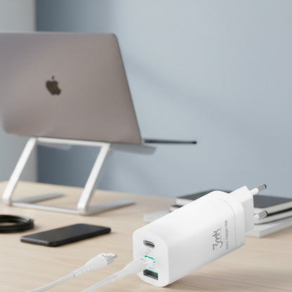 Punjač Mreže 3MK HyperCharger, 65W, 5A, 1 x USB-A - 2 x USB-C, Bela