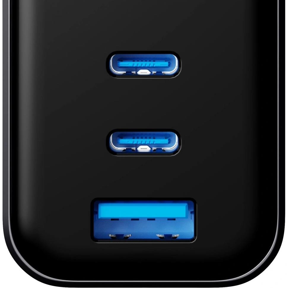 Punjač za mrežu 3MK InCharge Lumin Display, 67W, 5A, 1 x USB-A - 2 x USB-C, Crna