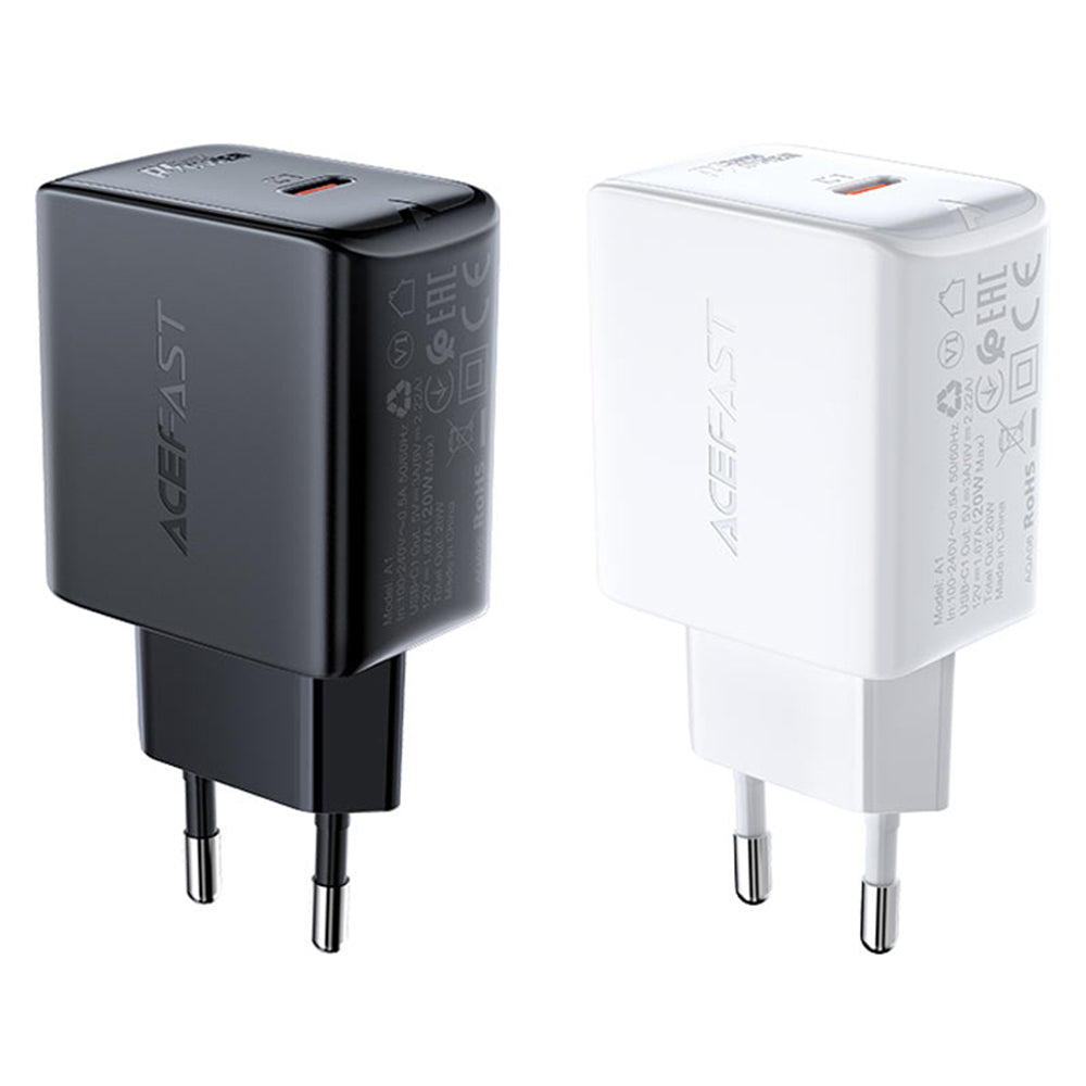 Punjač mreže Acefast A1, 20W, 3A, 1 x USB-C, Crni