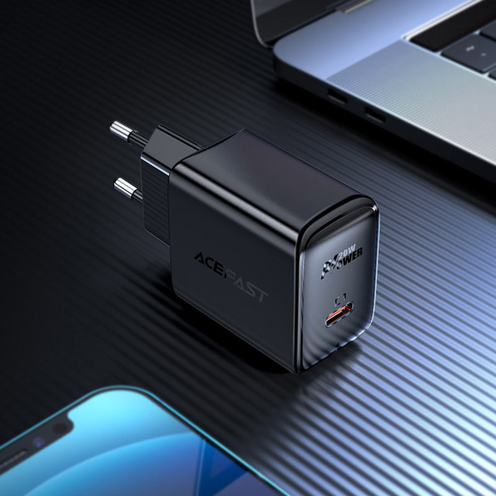 Punjač mreže Acefast A1, 20W, 3A, 1 x USB-C, Crni