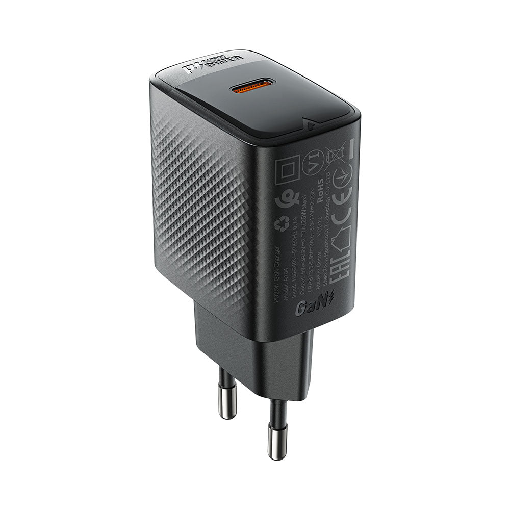 Punjač mreže Acefast A104, 25W, 3A, 1 x USB-C, Crni