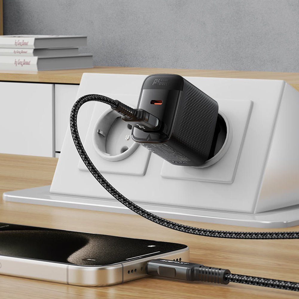 Punjač mreže Acefast A106, 45W, 3A, 1 x USB-A - 1 x USB-C, Crni