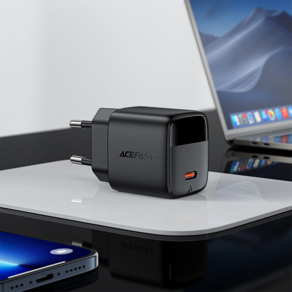 Punjač mreže Acefast A113 Display, 20W, 3A, 1 x USB-C, Crni