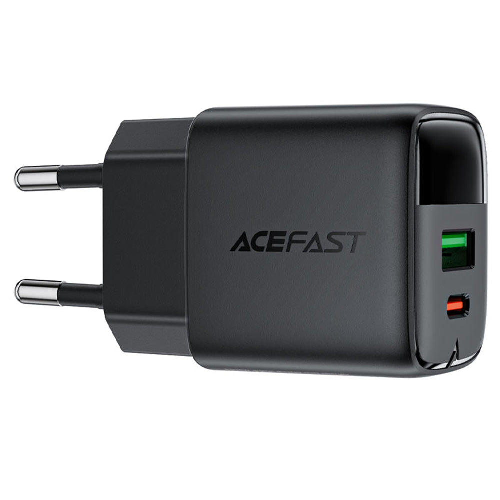 Punjač mreže Acefast A116 Display, 35W, 3A, 1 x USB-A - 1 x USB-C, Crni