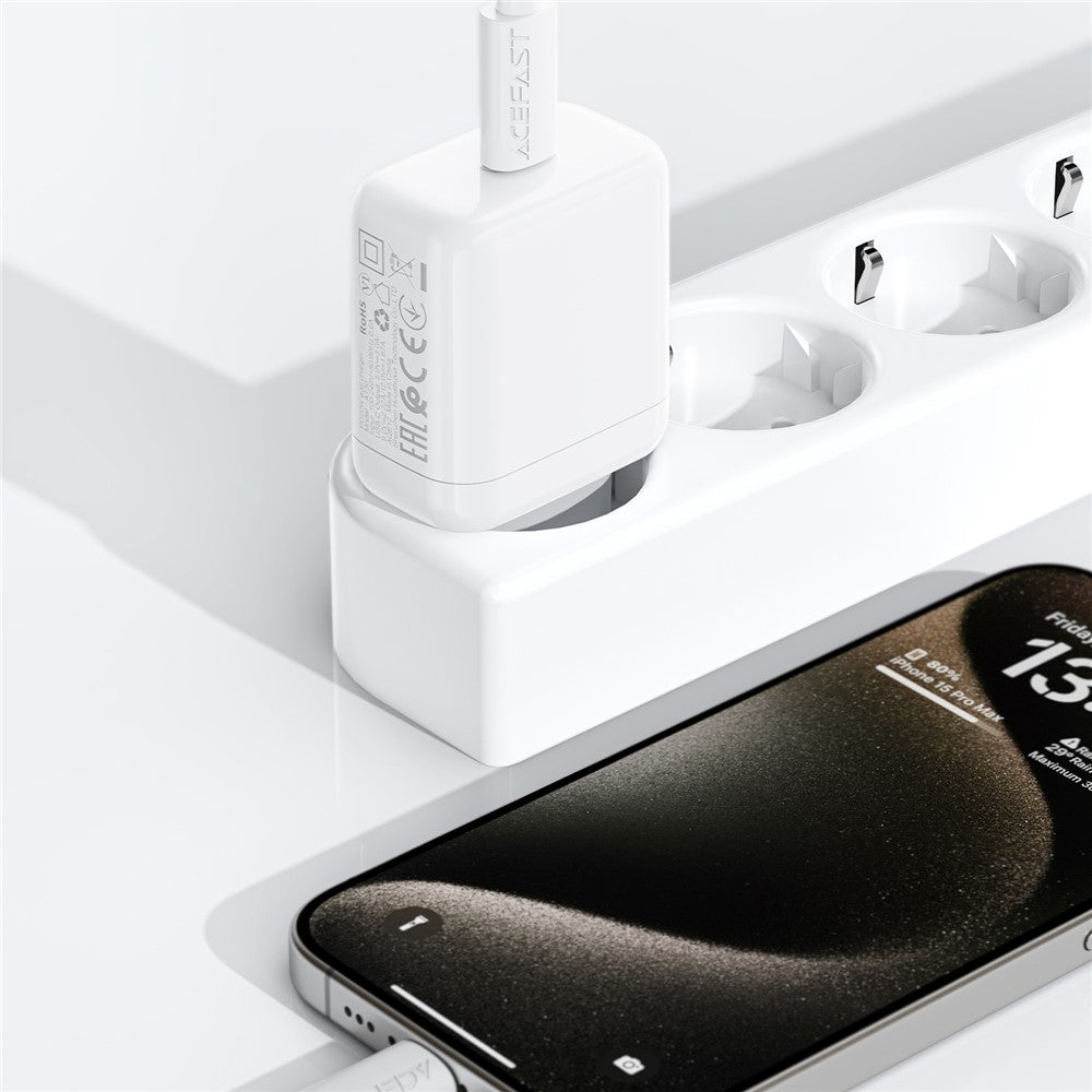 Punjač mreže Acefast A130, 20W, 3A, 1 x USB-C, Beli
