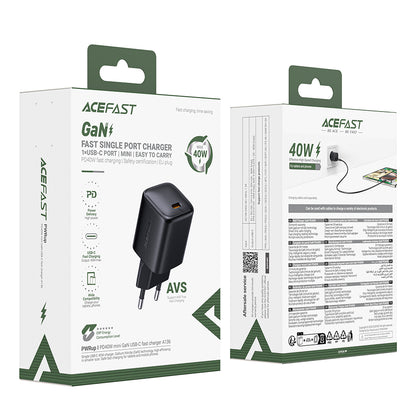 Punjač mreže Acefast A136, 40W, 3A, 1 x USB-C, Crni