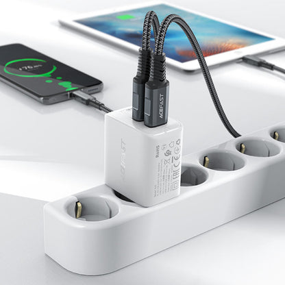 Punjač mreže Acefast A33, 18W, 3A, 2 x USB-A, Crni