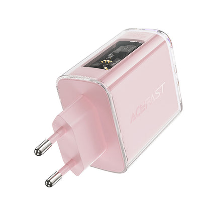Punjač mreže Acefast A45 Exploration, 65W, 3.25A, 1 x USB-A - 2 x USB-C, Roze