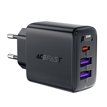 Punjač mreže Acefast A57, 35W, 3A, 2 x USB-A - 1 x USB-C, Crni