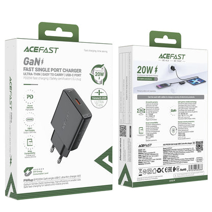 Punjač mreže Acefast A65, 20W, 3A, 1 x USB-C, Crni