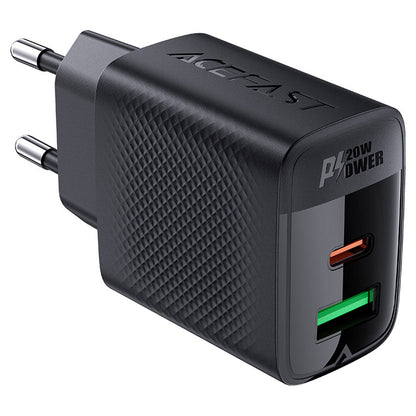 Punjač mreže Acefast A78, 20W, 3A, 1 x USB-A - 1 x USB-C, Crni