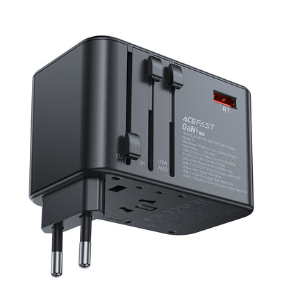 Punjač za mrežu Acefast Travel Z1, 75W, 3.35A, 2 x USB-A - 3 x USB-C, Crni