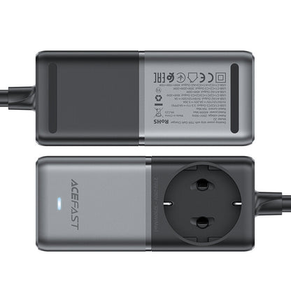 Produžni kabel Acefast Z2 GaN, 75W, 5A, 2 x USB-A - 3 x USB-C - 1 x Schuko, Sivi