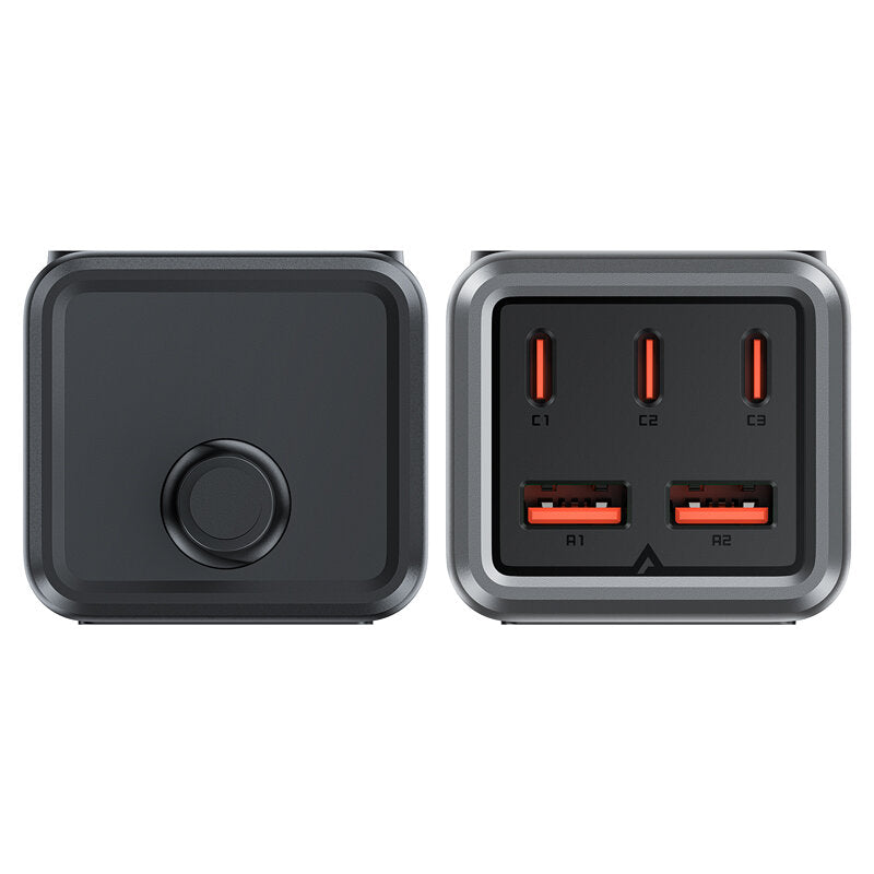 Produžni kabel Acefast Z2 GaN, 75W, 5A, 2 x USB-A - 3 x USB-C - 1 x Schuko, Sivi