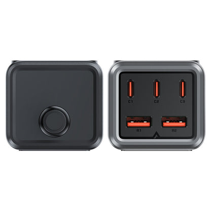 Produžni kabel Acefast Z2 GaN, 75W, 5A, 2 x USB-A - 3 x USB-C - 1 x Schuko, Sivi