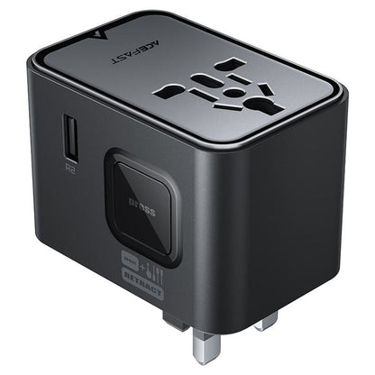 Punjač za mrežu Acefast Z8 Travel, 45W, 3A, 2 x USB-A - 3 x USB-C, Crni