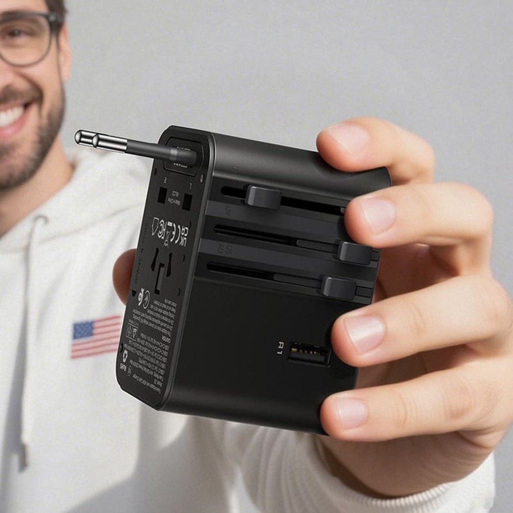 Punjač za mrežu Acefast Z8 Travel, 45W, 3A, 2 x USB-A - 3 x USB-C, Crni