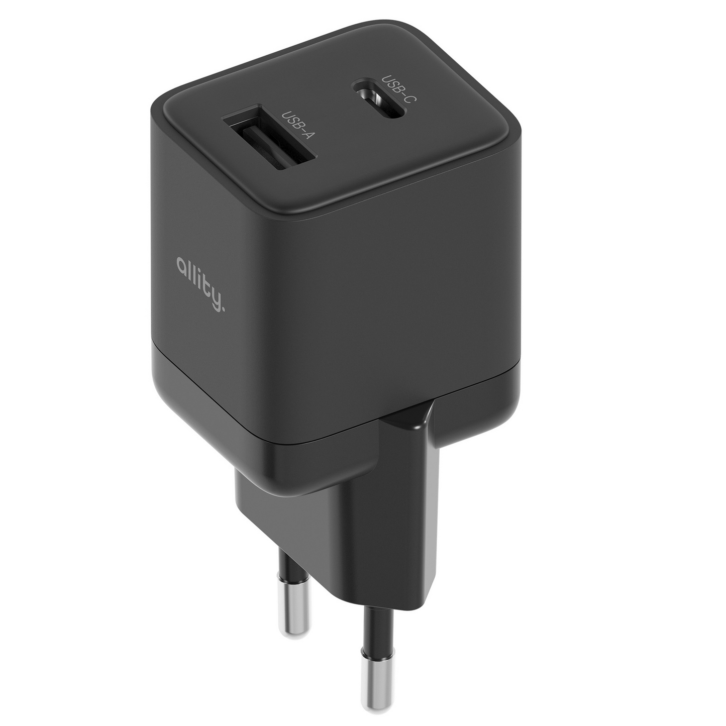 Punjač mreže Allity. ATC-01-30WAC Mini, 30W, 3A, 1 x USB-A - 1 x USB-C, Crna