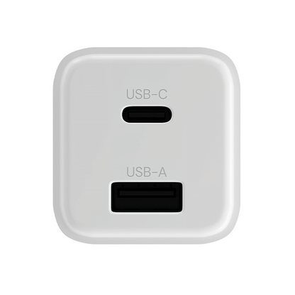 Punjač mreže Allity. ATC-01-30WAC Mini, 30W, 3A, 1 x USB-A - 1 x USB-C, Beli
