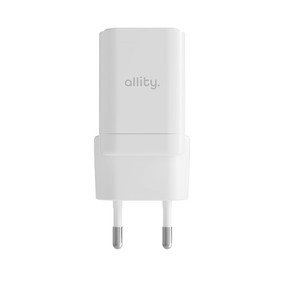 Punjač mreže Allity. ATC-01-30WAC Mini, 30W, 3A, 1 x USB-A - 1 x USB-C, Beli