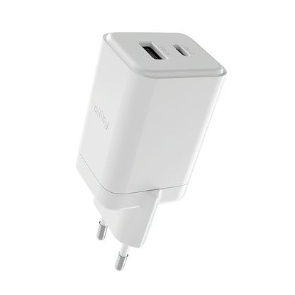 Punjač mreže Allity. ATC-01-45WCC Fast, 45W, 3A, 1 x USB-A - 1 x USB-C, Beli