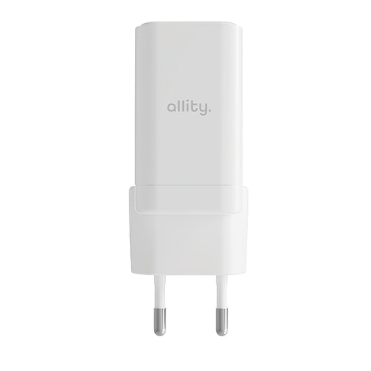 Punjač mreže Allity. ATC-01-45WCC Fast, 45W, 3A, 1 x USB-A - 1 x USB-C, Beli
