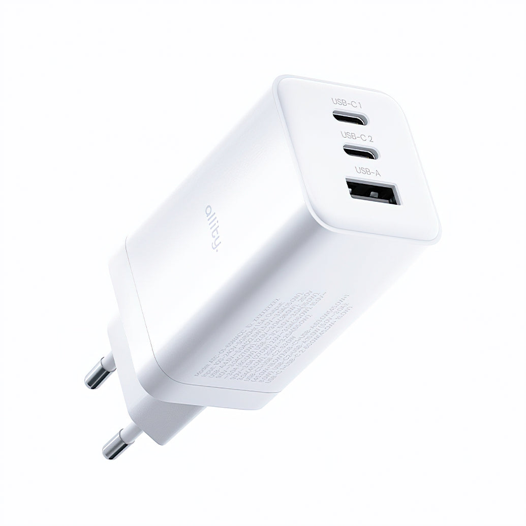 Punjač mreže Allity. ATC-01-65WACC Fast, 65W, 3.25A, 1 x USB-A - 2 x USB-C, Beli