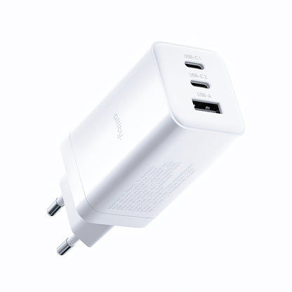 Punjač mreže Allity. ATC-01-65WACC Fast, 65W, 3.25A, 1 x USB-A - 2 x USB-C, Beli