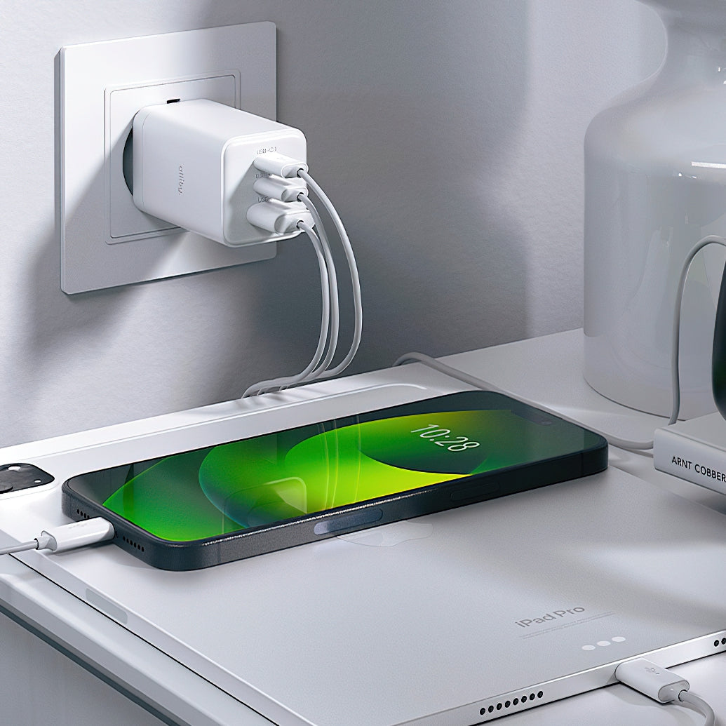 Punjač mreže Allity. ATC-01-65WACC Fast, 65W, 3.25A, 1 x USB-A - 2 x USB-C, Beli