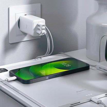 Punjač mreže Allity. ATC-01-65WACC Fast, 65W, 3.25A, 1 x USB-A - 2 x USB-C, Beli