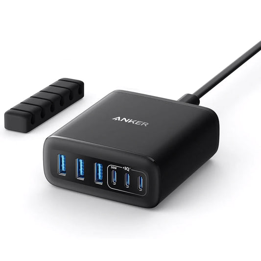 Punjač Stanica Anker, 112W, 3A, 3 x USB-A - 3 x USB-C, Crni A2154G11