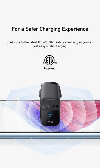 Punjač za mrežu Anker 312 Ace, 25W, 1 x USB-C, Crni A2642G11