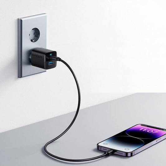 Anker 323 Network Charger, 33W, 3A, 1 x USB-A - 1 x USB-C, Black A2331G11 