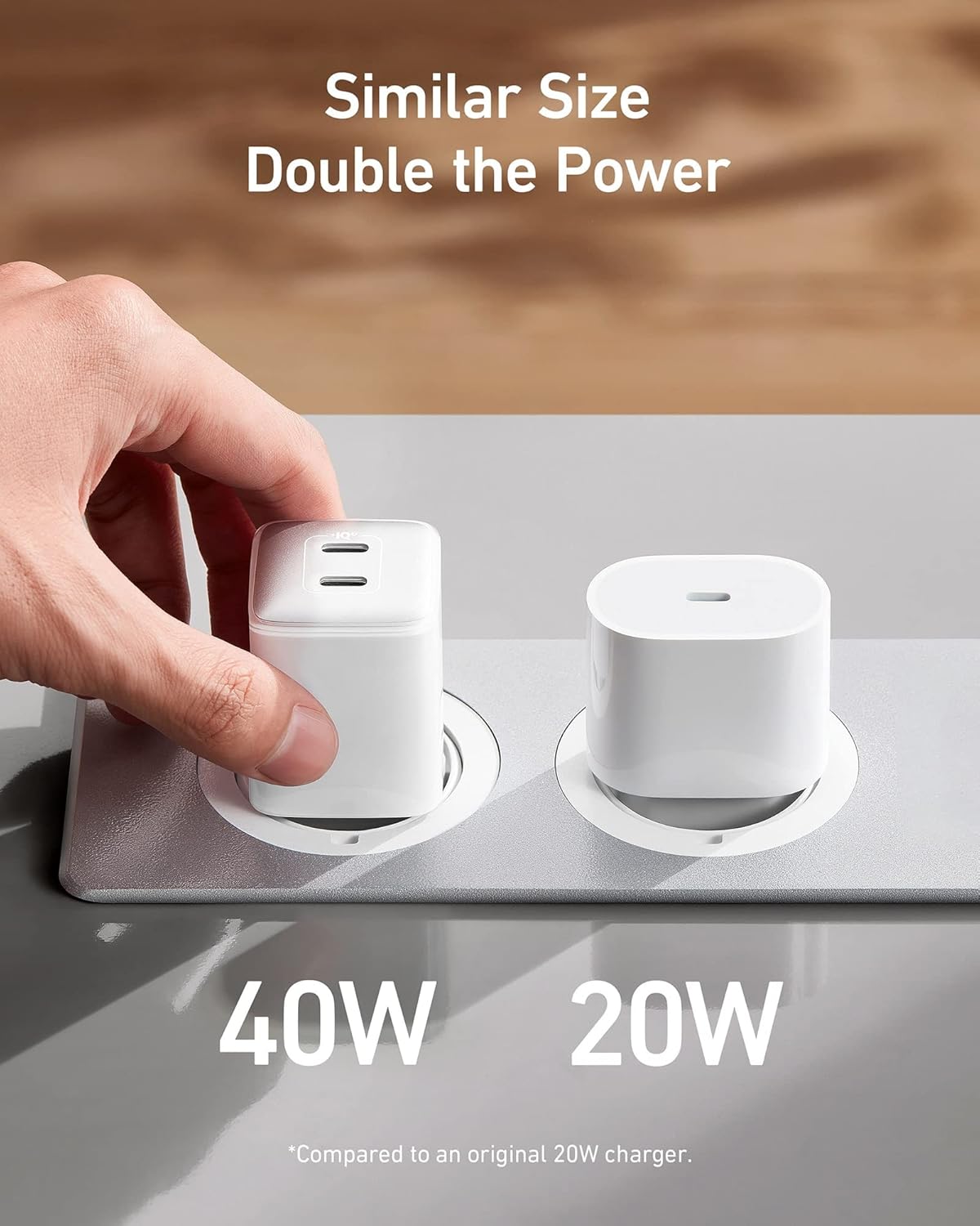 Punjač Anker 521 Nano Pro, 40W, 3A, 2 x USB-C, Beli A2038G21