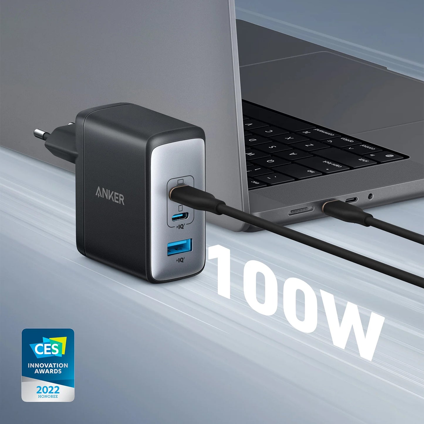 Punjač Anker 736 Nano II, 100W, 3A, 1 x USB-A - 2 x USB-C, Crni A2145G11