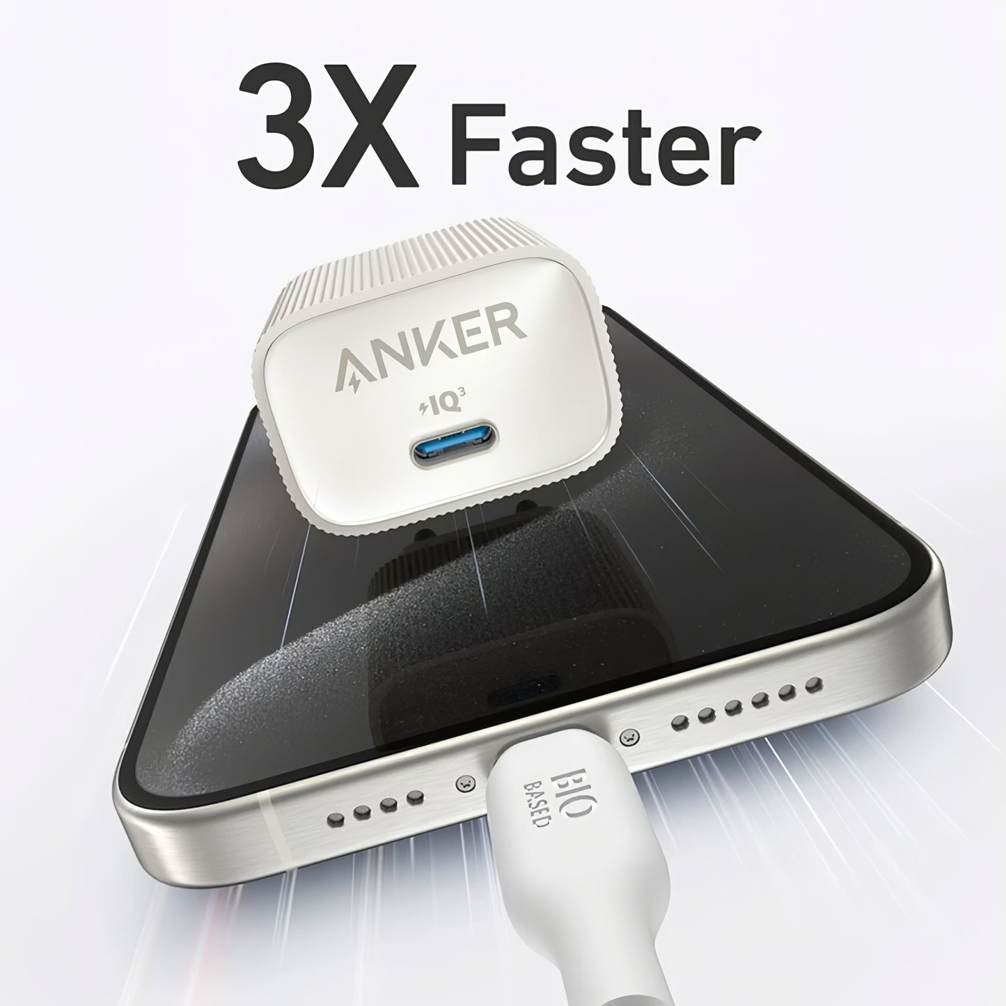 Network Charger Anker 511 Nano 4, 30W, 3A, 1 x USB-C, White A2337G21 