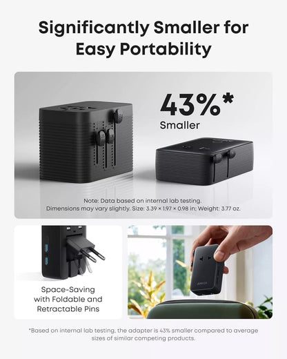 Punjač Anker Nano Travel, 20W, 3A, 2 x USB-A - 2 x USB-C, Crni A9215H11