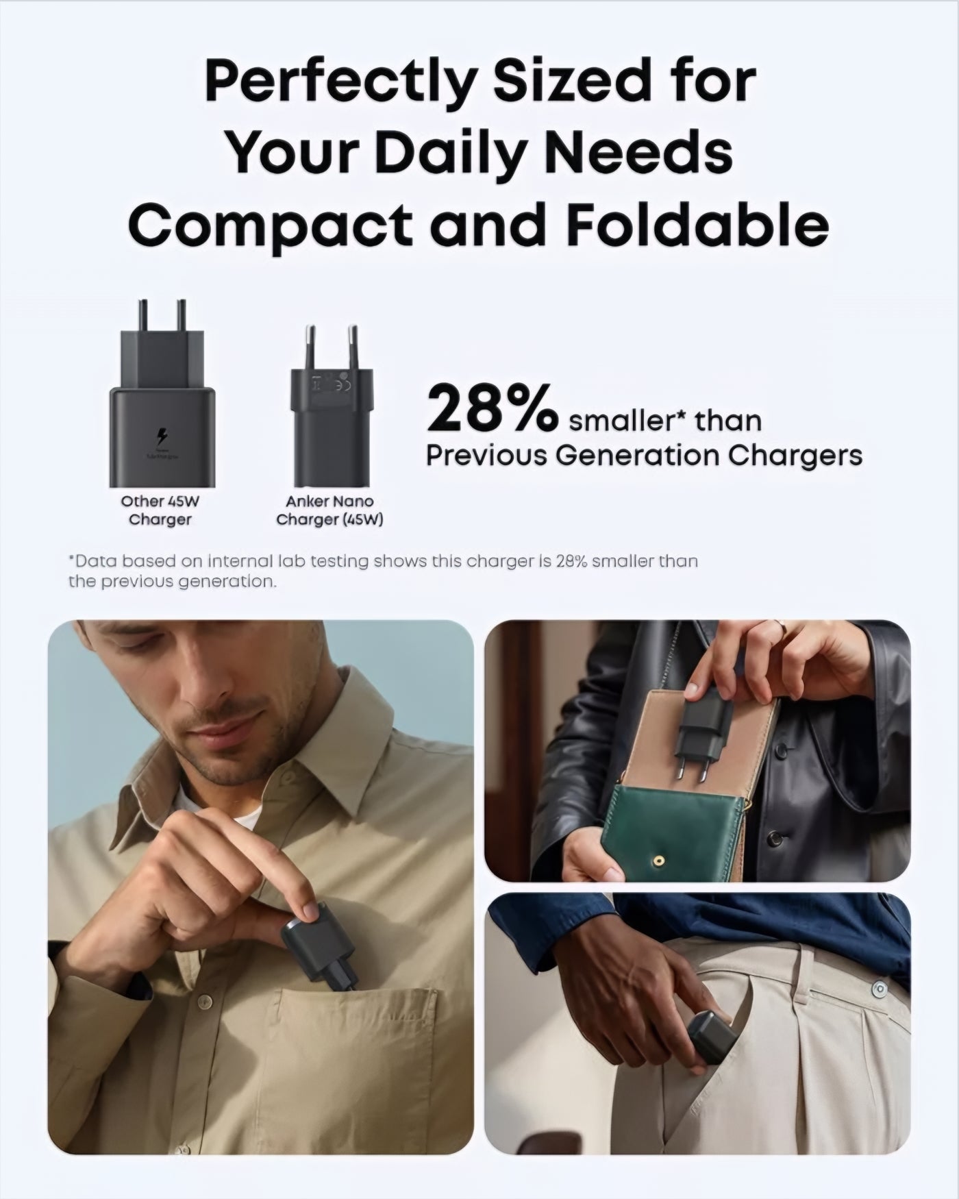 Punjač za mrežu Anker Nano, 45W, 3A, 1 x USB-C, Crni A2692L11