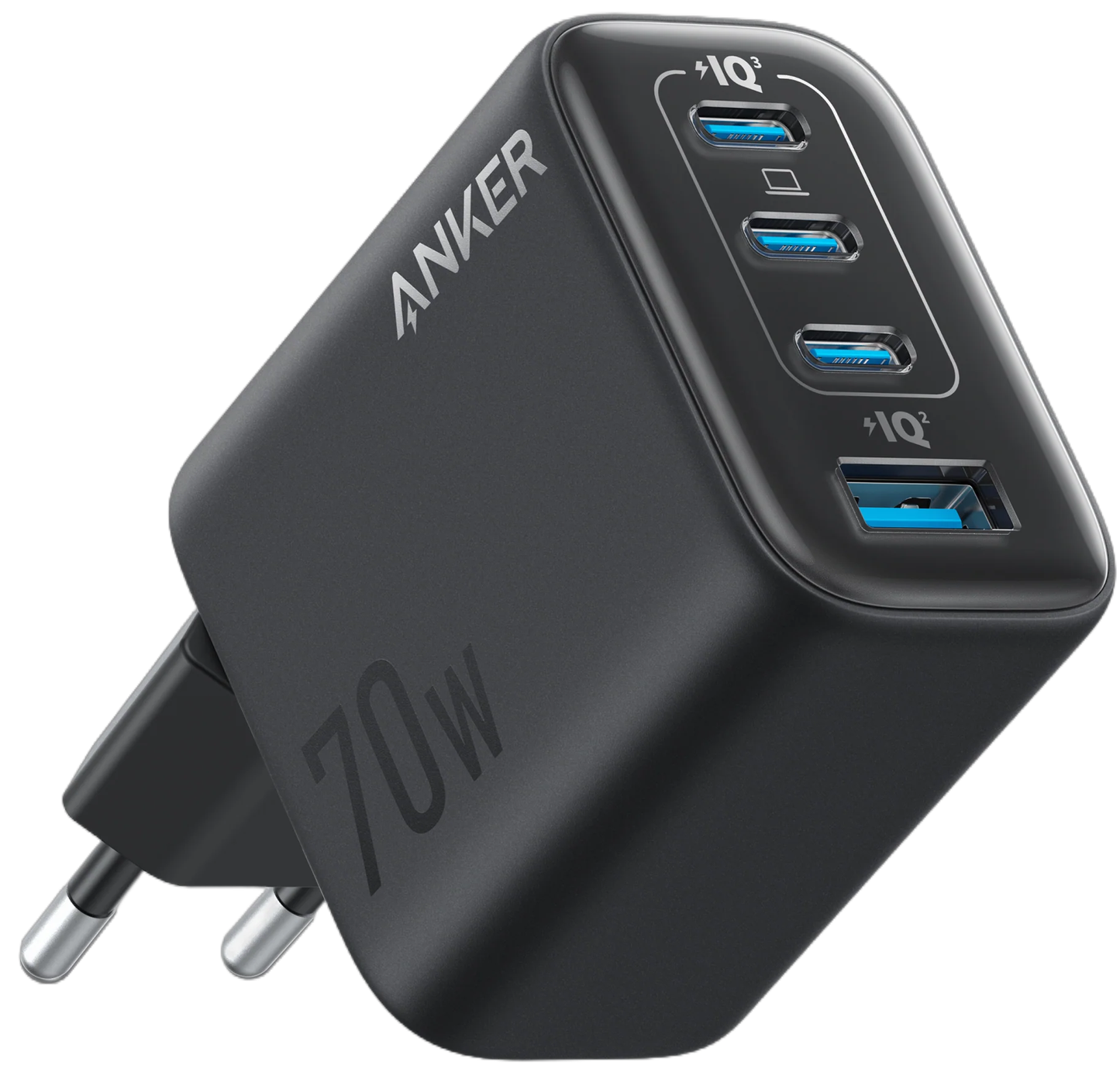 Punjač za mrežu Anker Zolo, 70W, 1 x USB-A - 3 x USB-C, Crni A121CG11