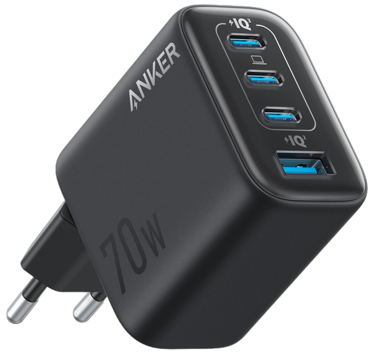 Punjač za mrežu Anker Zolo, 70W, 1 x USB-A - 3 x USB-C, Crni A121CG11