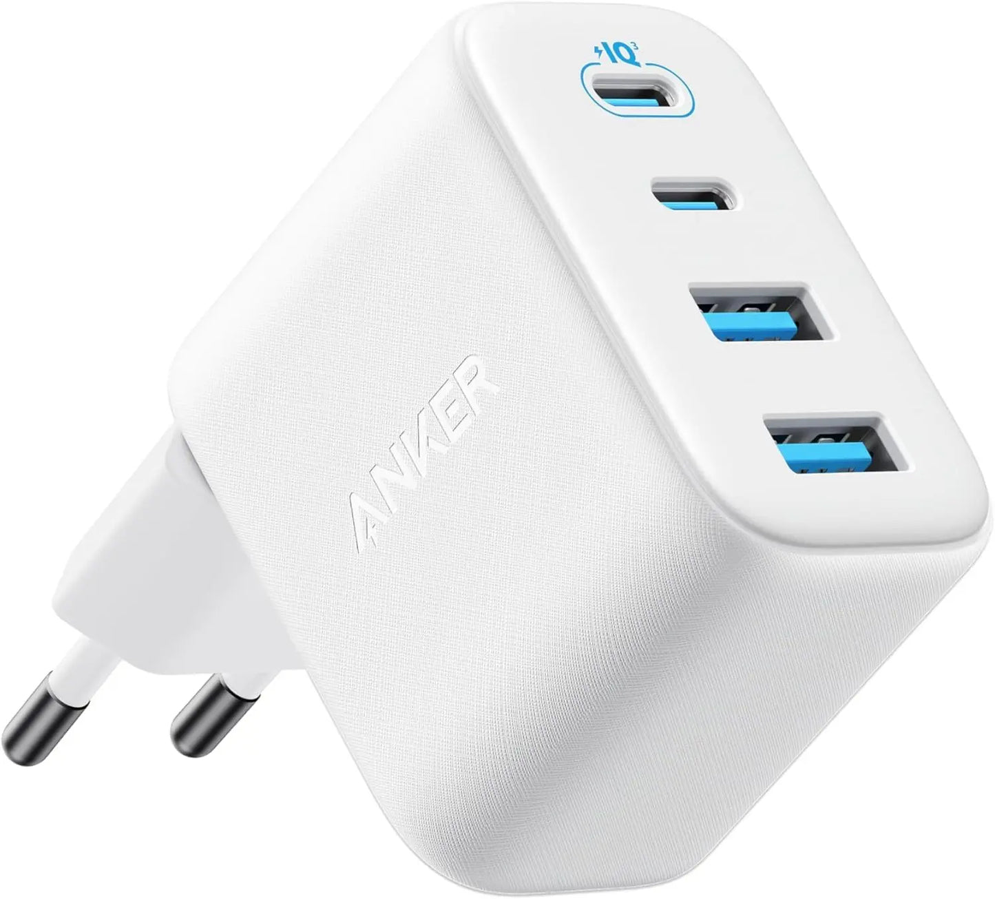 Punjač za mrežu Anker Zolo, 50W, 3A, 2 x USB-A - 2 x USB-C, Bela